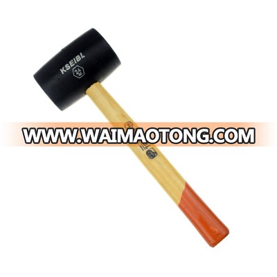 Black Head Rubber Mallet Hammer Wooden Handle - KSEIBI