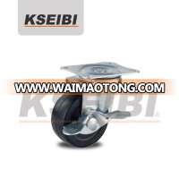 Light Duty Swivel KSEIBI Rubber Wheel Caster for Trolley