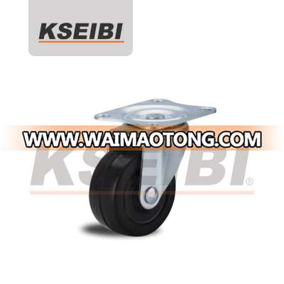 Light Duty Swivel KSEIBI Rubber Wheel Caster for Trolley