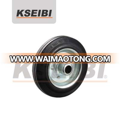 Black Industrial KSEIBI Rubber Caster Wheel With Bearing