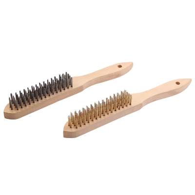 KSEIBI New Arrival Popular 4*16 Brass Coated Steel European Hand Brush