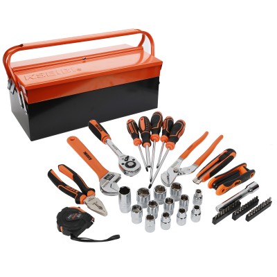 KSEIBI Tool Box 3Compartments Machinest Tool Set 62-PC