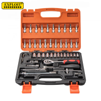 Professional Heavy Duty Hand Tools Portable Standard Edition 46pcs Universal Auto Car Repair Kit Socket Wrench Set With Blow Box