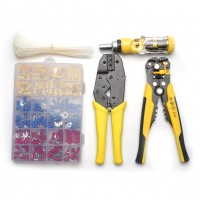 Technician Stripping Tool Screwdriver Crimper Kit electronic 400pcs insulated Terminals Crimping Plier Set