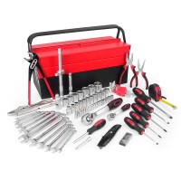 86 Pcs Chrome Vanadium Steel Folding Combination Metal Box Kit Tools, Hand Household Tool Set